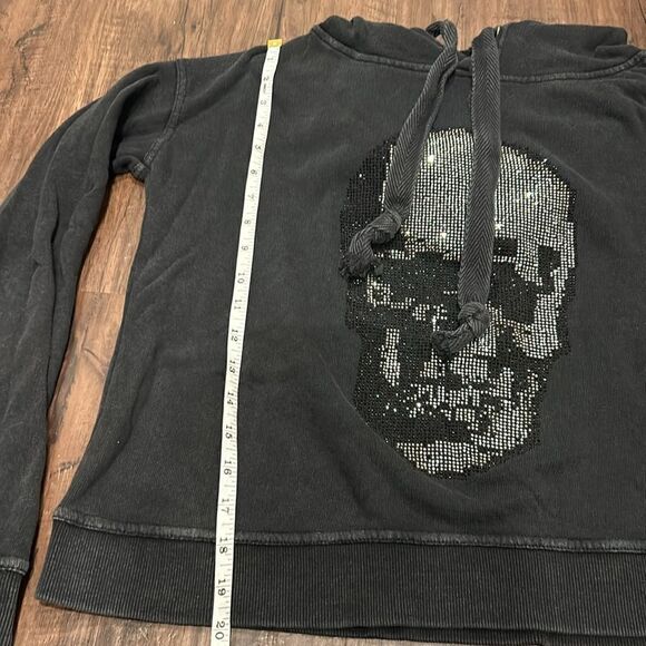 Vintage Havana Skull Studded Black Hoodie Sweatshirt, Size Small - Picture 7 of 7